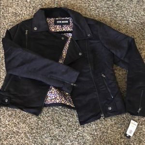 Steve Madden suede like motto jacket